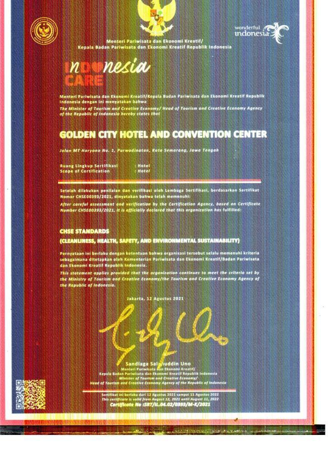 Golden City Hotel And Convention Center - Chse Certified Семаранг Экстерьер фото